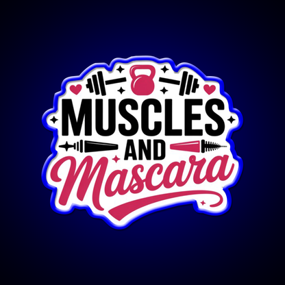 Muscles And Mascara Gym Fitness Led Neon Sign Rgb Color - LED neon sign view 5