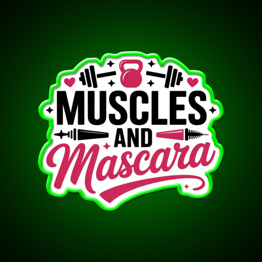 Muscles And Mascara Gym Fitness Led Neon Sign Rgb Color - LED neon sign view 8