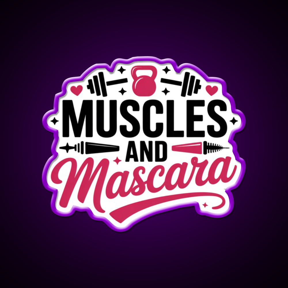 Muscles And Mascara Gym Fitness Led Neon Sign Rgb Color - LED neon sign view 9