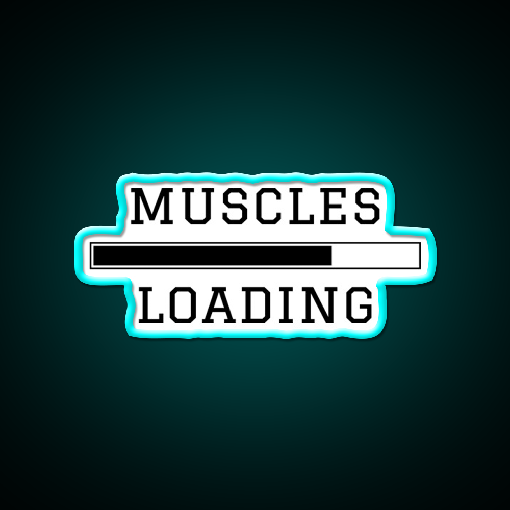 Muscles Loading Gym Fitness Led Neon Sign Rgb Color - Size and dimension reference
