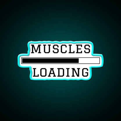 Muscles Loading Gym Fitness Led Neon Sign Rgb Color - Size and dimension reference