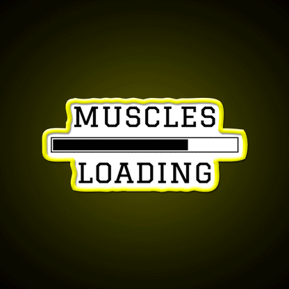 Muscles Loading Gym Fitness Led Neon Sign Rgb Color - Custom LED neon sign front view