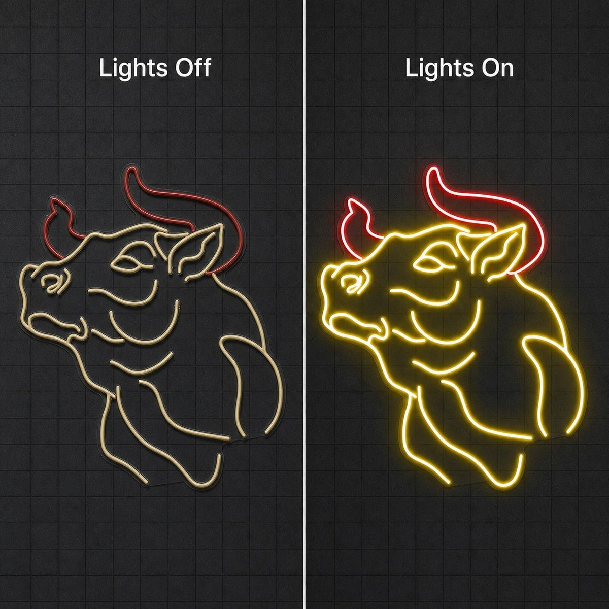 Muscular Bull Bust LED Neon Sign - Shineneon