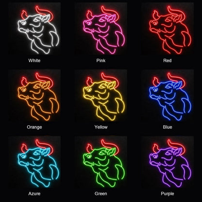 Muscular Bull Bust LED Neon Sign - Shineneon