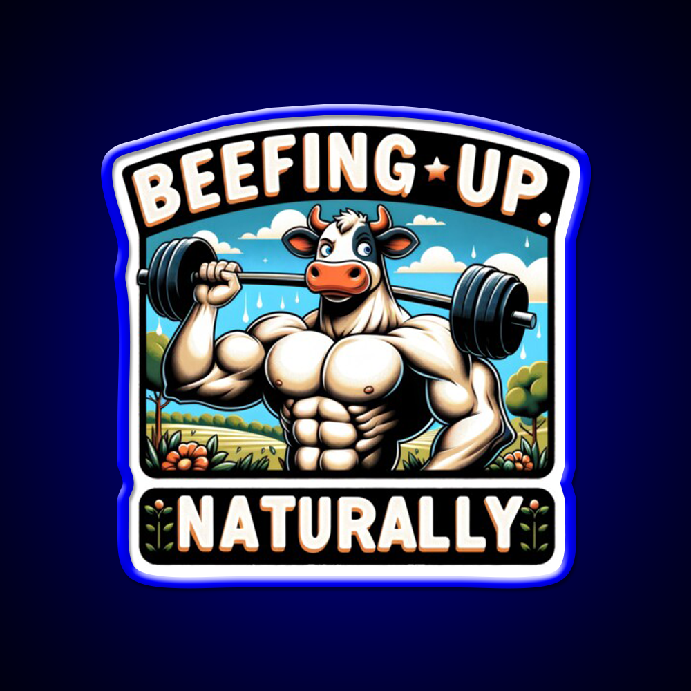 Muscular Cow Gym Fitness Led Neon Sign Rgb Color