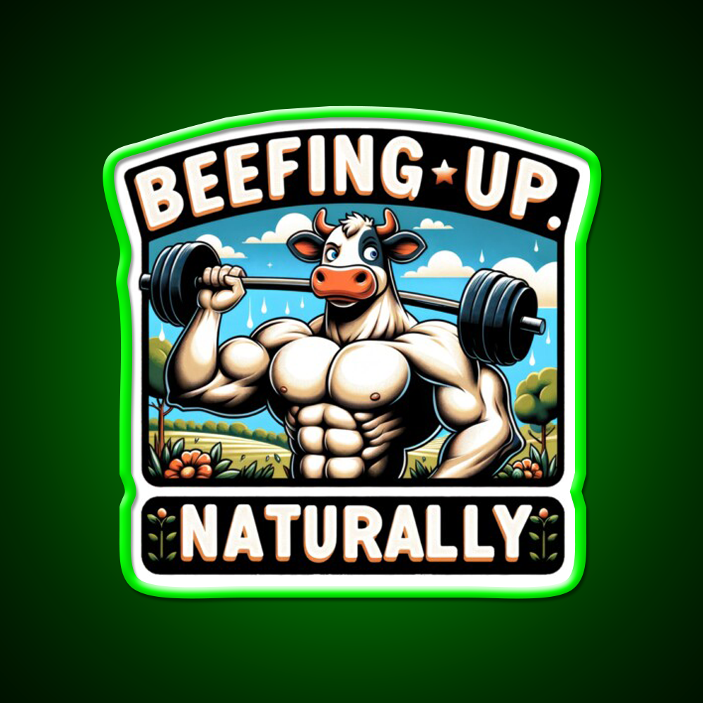 Muscular Cow Gym Fitness Led Neon Sign Rgb Color