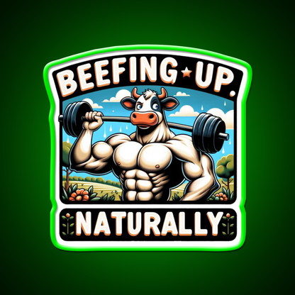 Muscular Cow Gym Fitness Led Neon Sign Rgb Color