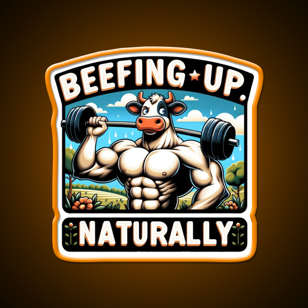 Muscular Cow Gym Fitness Led Neon Sign Rgb Color