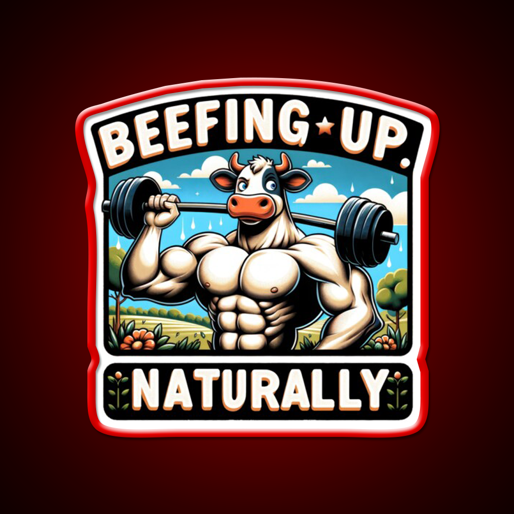 Muscular Cow Gym Fitness Led Neon Sign Rgb Color