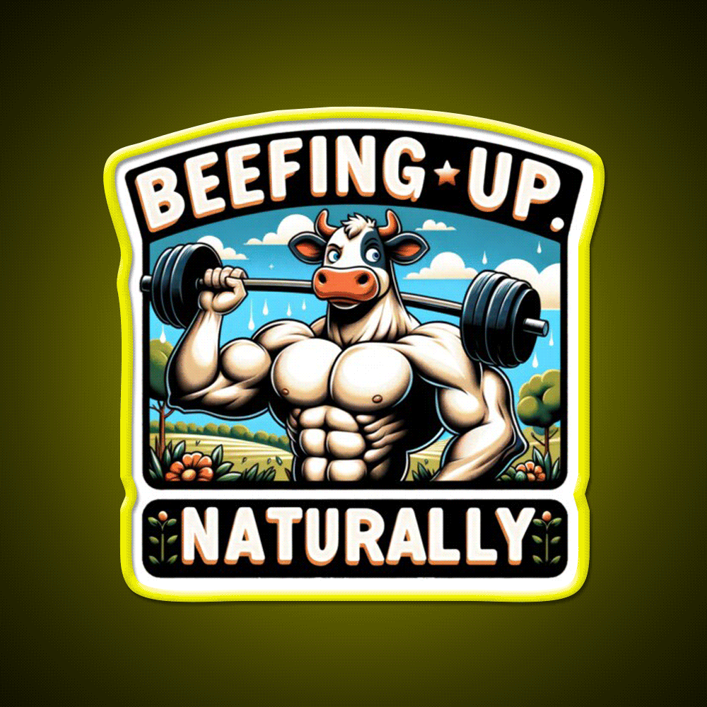 Muscular Cow Gym Fitness Led Neon Sign Rgb Color