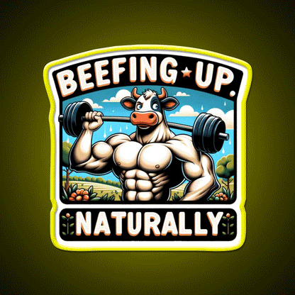 Muscular Cow Gym Fitness Led Neon Sign Rgb Color