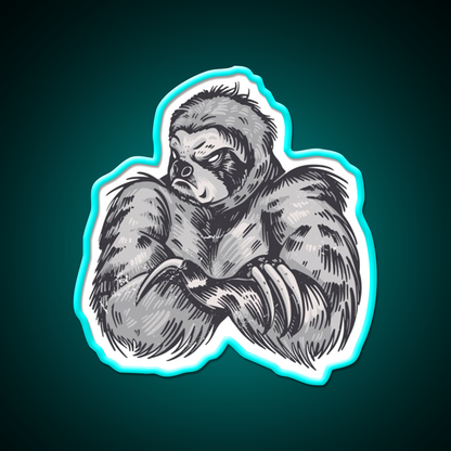 Muscular Sloth Bodybuilder Gym Fitness Led Neon Sign Rgb Color