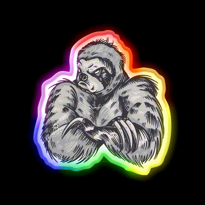 Muscular Sloth Bodybuilder Gym Fitness Led Neon Sign Rgb Color
