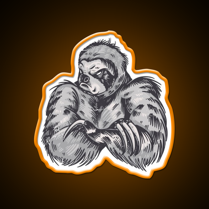 Muscular Sloth Bodybuilder Gym Fitness Led Neon Sign Rgb Color