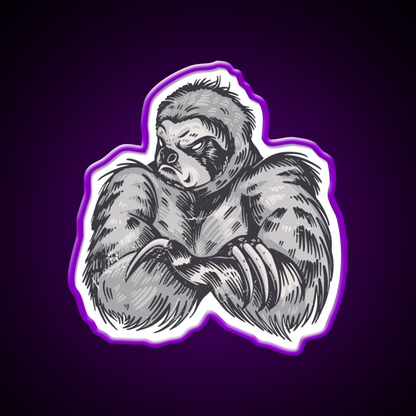 Muscular Sloth Bodybuilder Gym Fitness Led Neon Sign Rgb Color