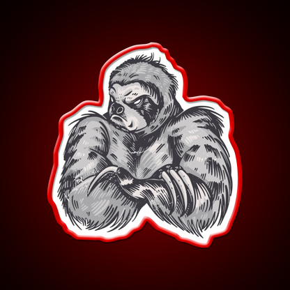 Muscular Sloth Bodybuilder Gym Fitness Led Neon Sign Rgb Color