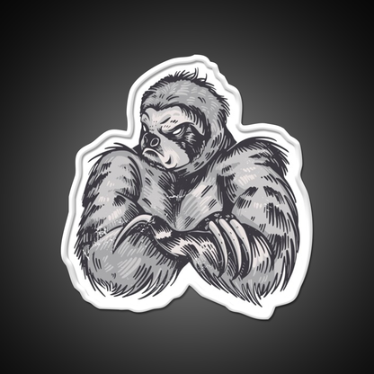 Muscular Sloth Bodybuilder Gym Fitness Led Neon Sign Rgb Color