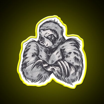 Muscular Sloth Bodybuilder Gym Fitness Led Neon Sign Rgb Color