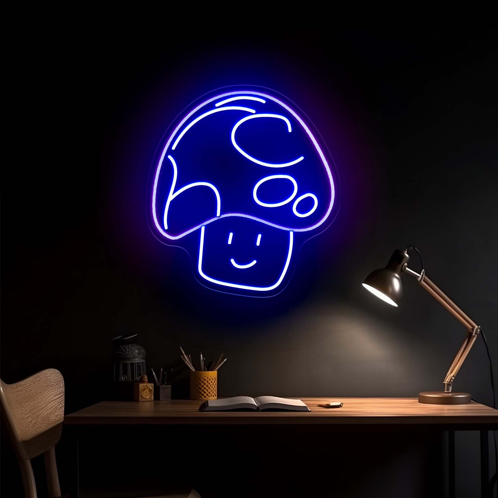 Mushroom Cat Neon Sign Cute Cat Led Signs For Bedroom