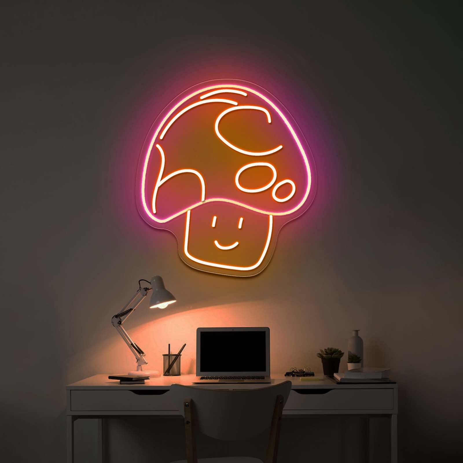 Mushroom Cat Neon Sign Cute Cat Led Signs For Bedroom