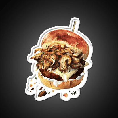 Mushroom Beef Burger Fast Food Led Neon Sign For Burger Place Rgb Color - Shineneon