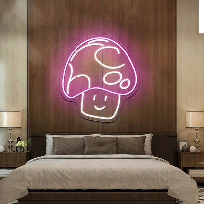 Mushroom Cat Neon Sign Cute Cat Led Signs For Bedroom - Shineneon
