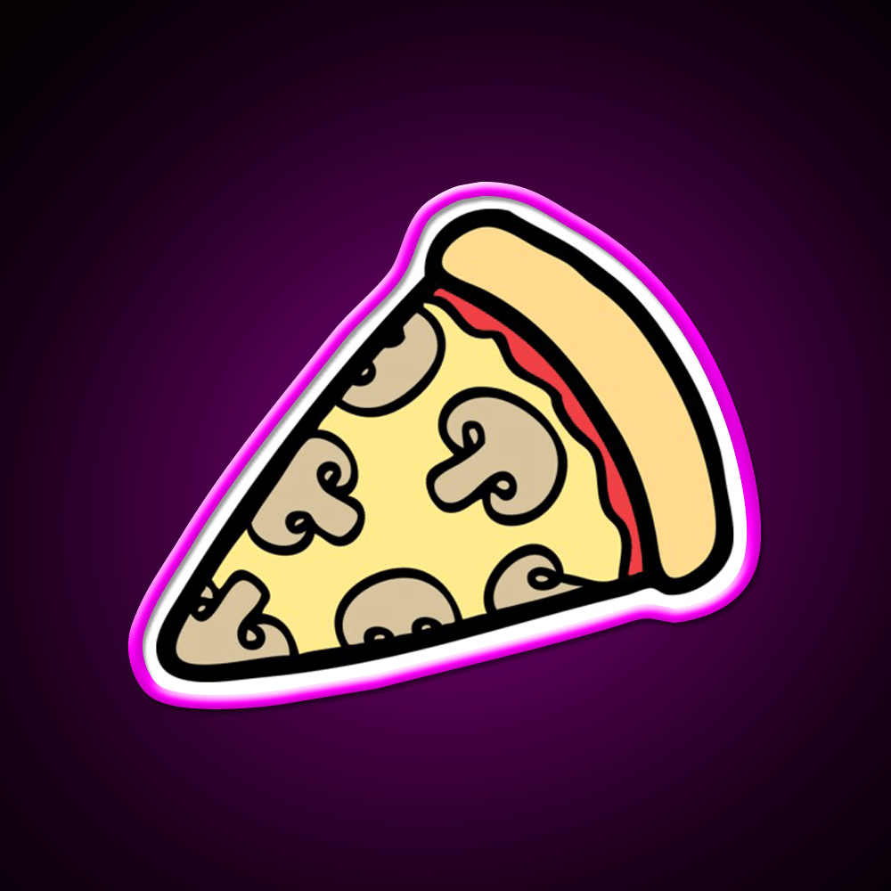 Mushroom Pizza Pattern Snack Food Led Neon Sign Rgb Color - Shineneon