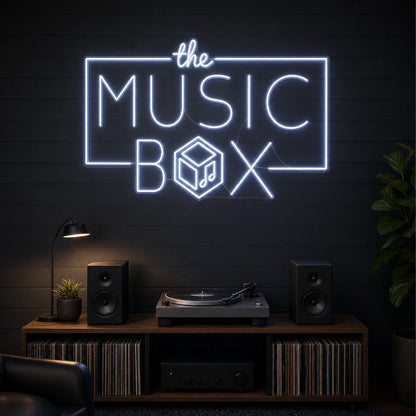 Music Box LED Neon Sign Man Cave Neon Sign real lifestyle scene