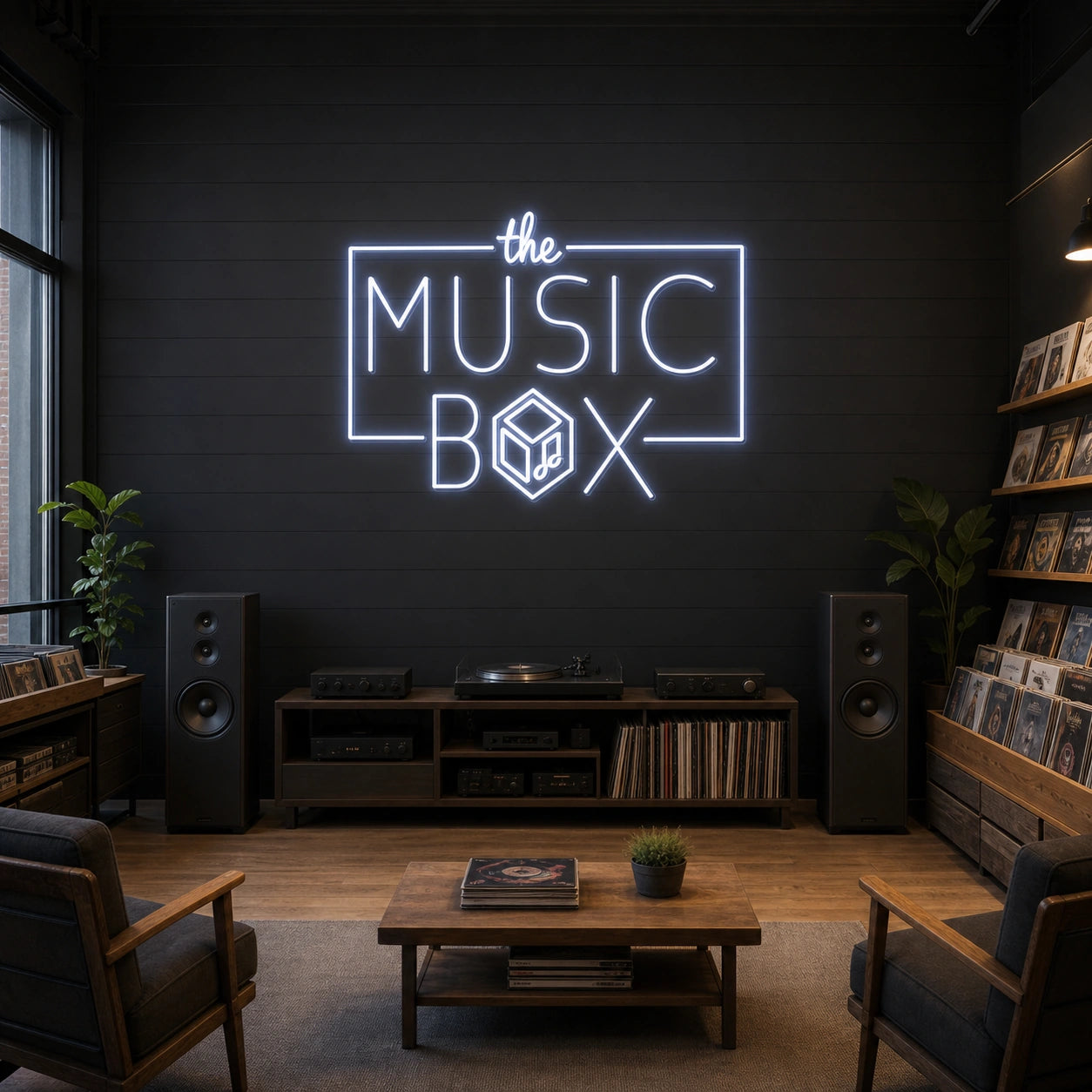 Music Box LED Neon Sign Man Cave Neon Sign size image