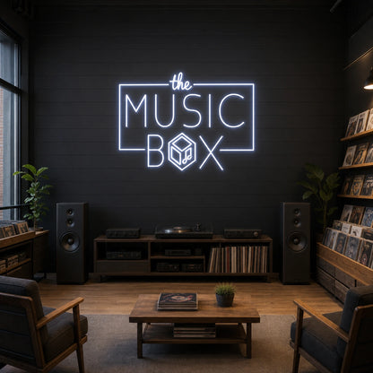 Music Box LED Neon Sign Man Cave Neon Sign size image