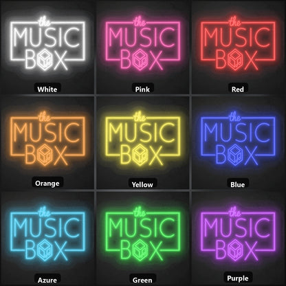 Music Box LED Neon Sign Man Cave Neon Sign color grid