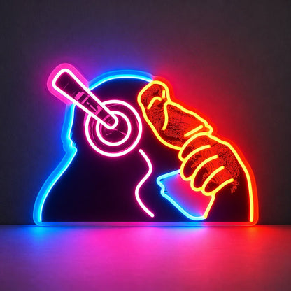 Music Chimpanzee Headphones LED Neon Sign - Shineneon