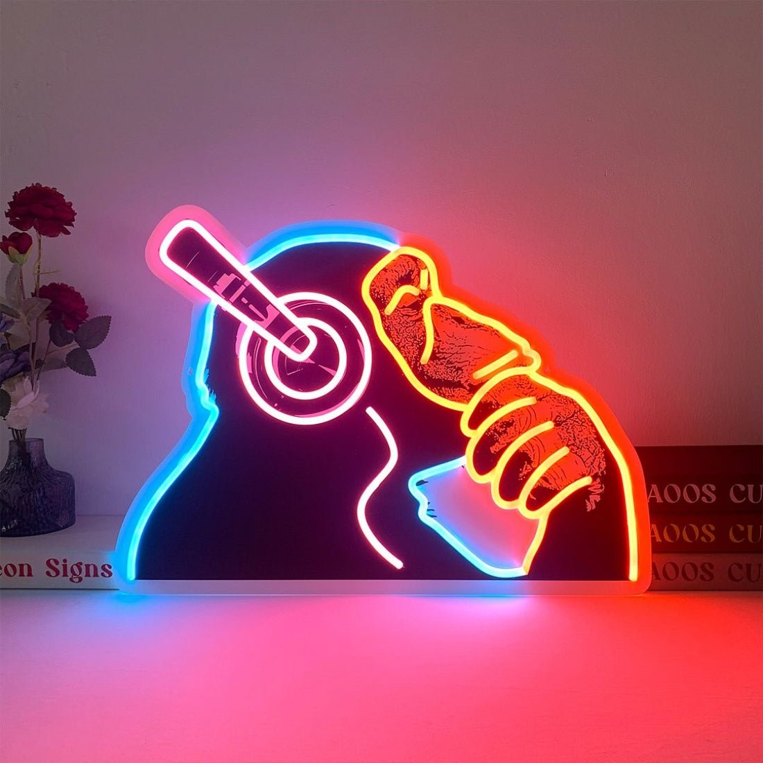 Music Chimpanzee With Headphones Led Sign Business Neon Sign - Shineneon