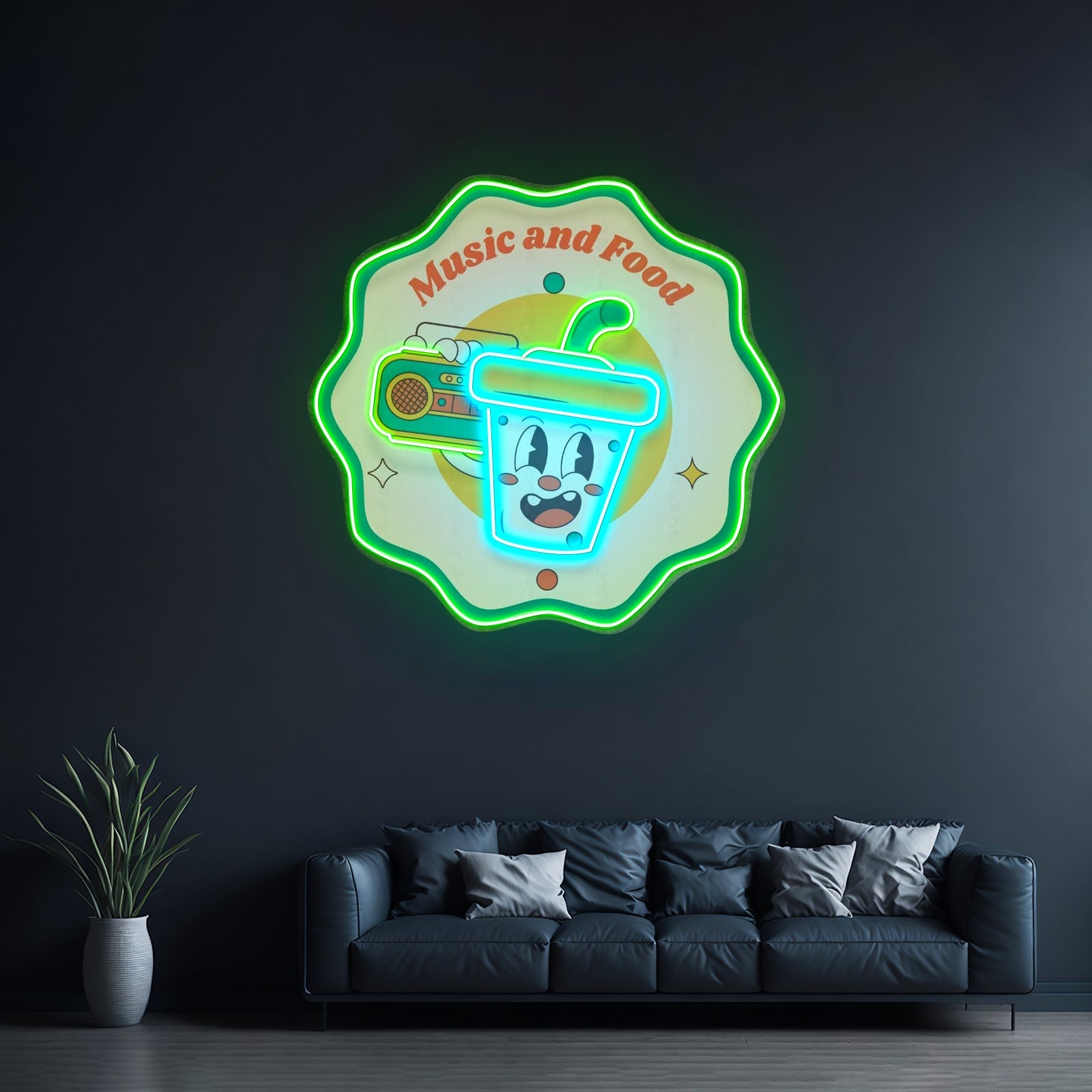 Music Food Custom Led Signs Artwork For Sale - Shineneon