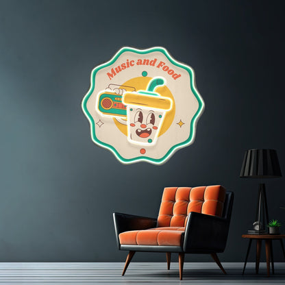 Music Food Custom Led Signs Artwork For Sale - Shineneon