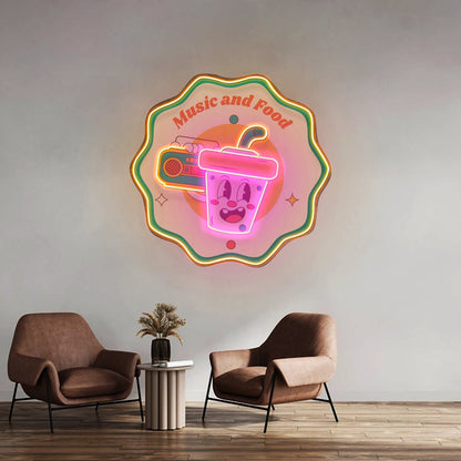 Music Food Custom Led Signs Artwork For Sale - Shineneon