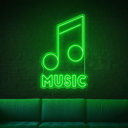 Music Green Led Neon Sign For Indoor Wall Art Decor | Shineneon