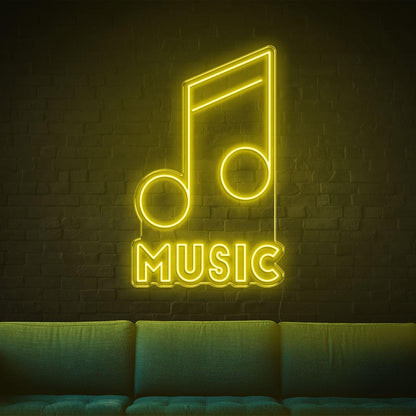 Music Green Led Neon Sign For Indoor Wall Art Decor | Shineneon