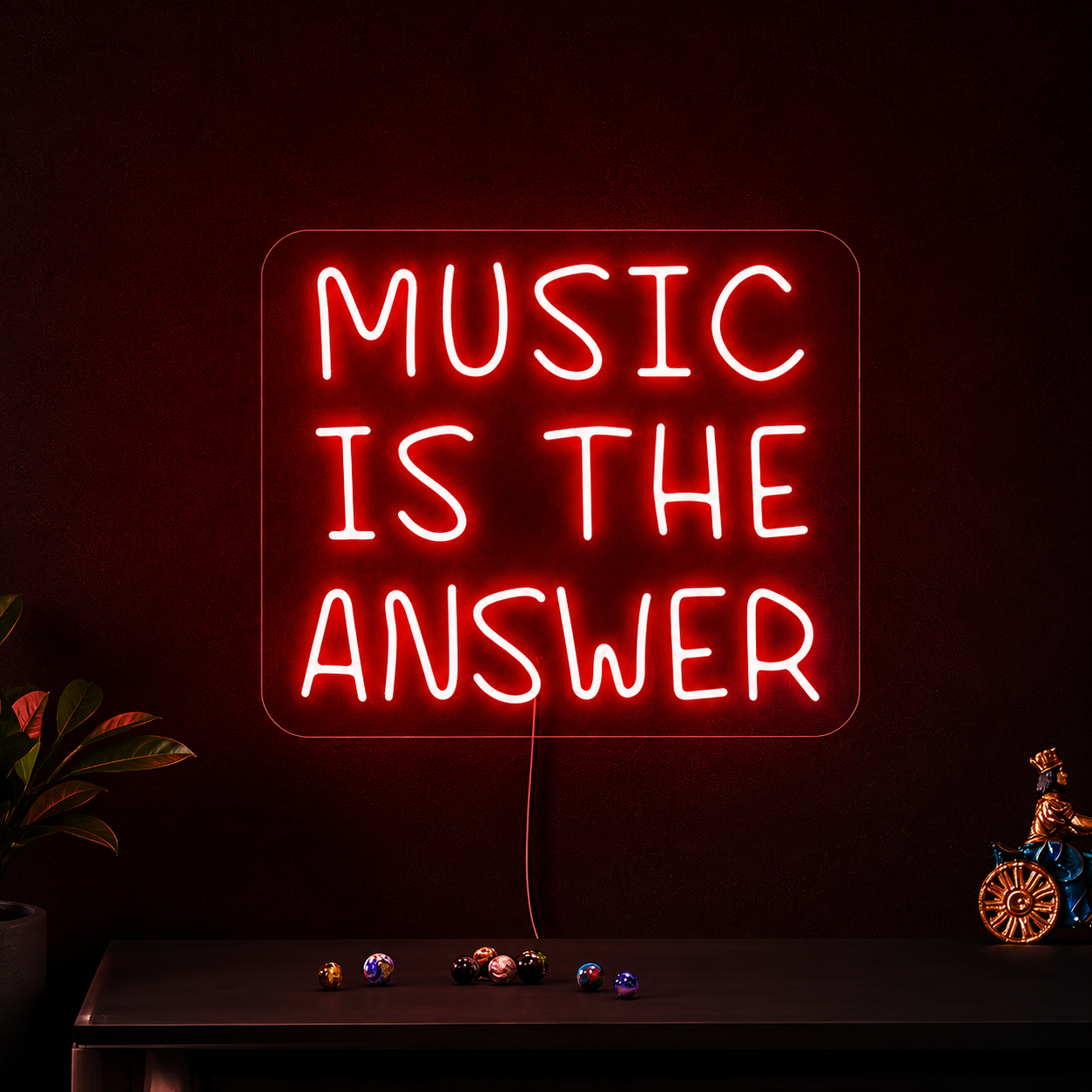 Music Is The Answer LED Neon Sign - 01 Original Product Image