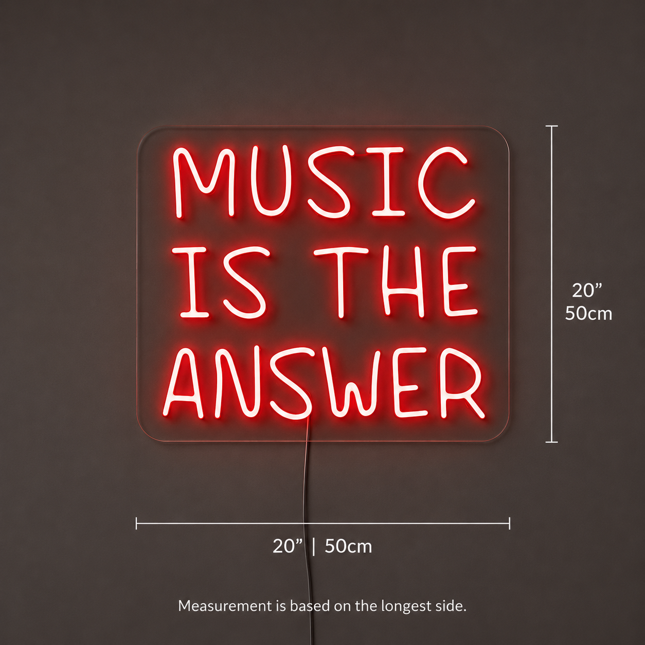Music Is The Answer LED Neon Sign - 04 Size Image