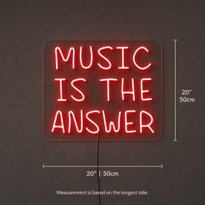 Music Is The Answer LED Neon Sign - 04 Size Image