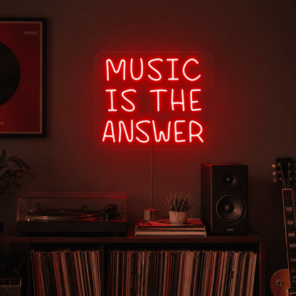 Music Is The Answer LED Neon Sign - Shineneon