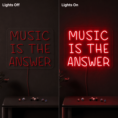 Music Is The Answer LED Neon Sign - Shineneon