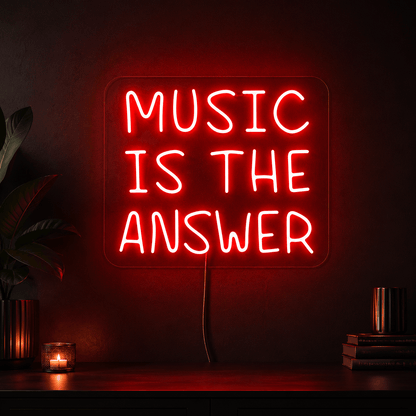 Music Is The Answer LED Neon Sign - Shineneon