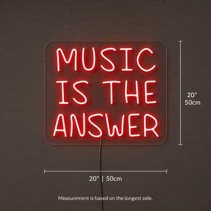 Music Is The Answer LED Neon Sign - Shineneon
