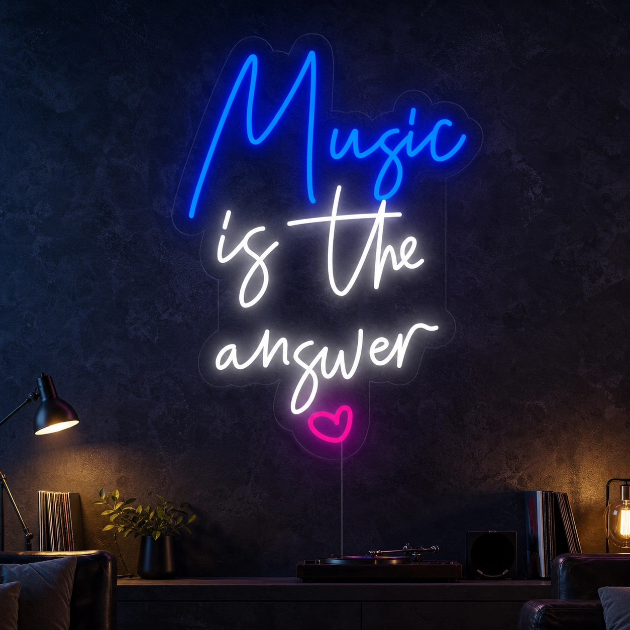Music Is The Answer LED Neon Sign Garage Neon Sign high-converting product image