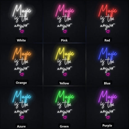 Music Is The Answer LED Neon Sign Garage Neon Sign - Shineneon