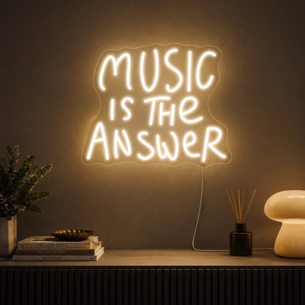 Music Is The Answer Neon Sign Wall Art LED Neon Sign high-converting product image