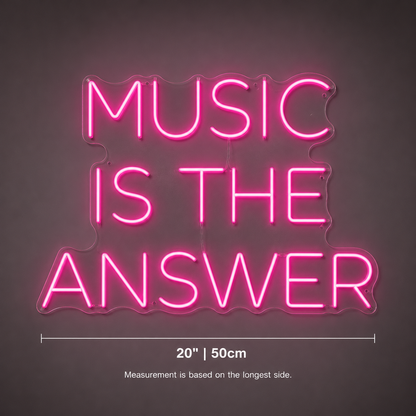 Music Is The Answer Wall Decor LED Neon Sign - 04 Size Image