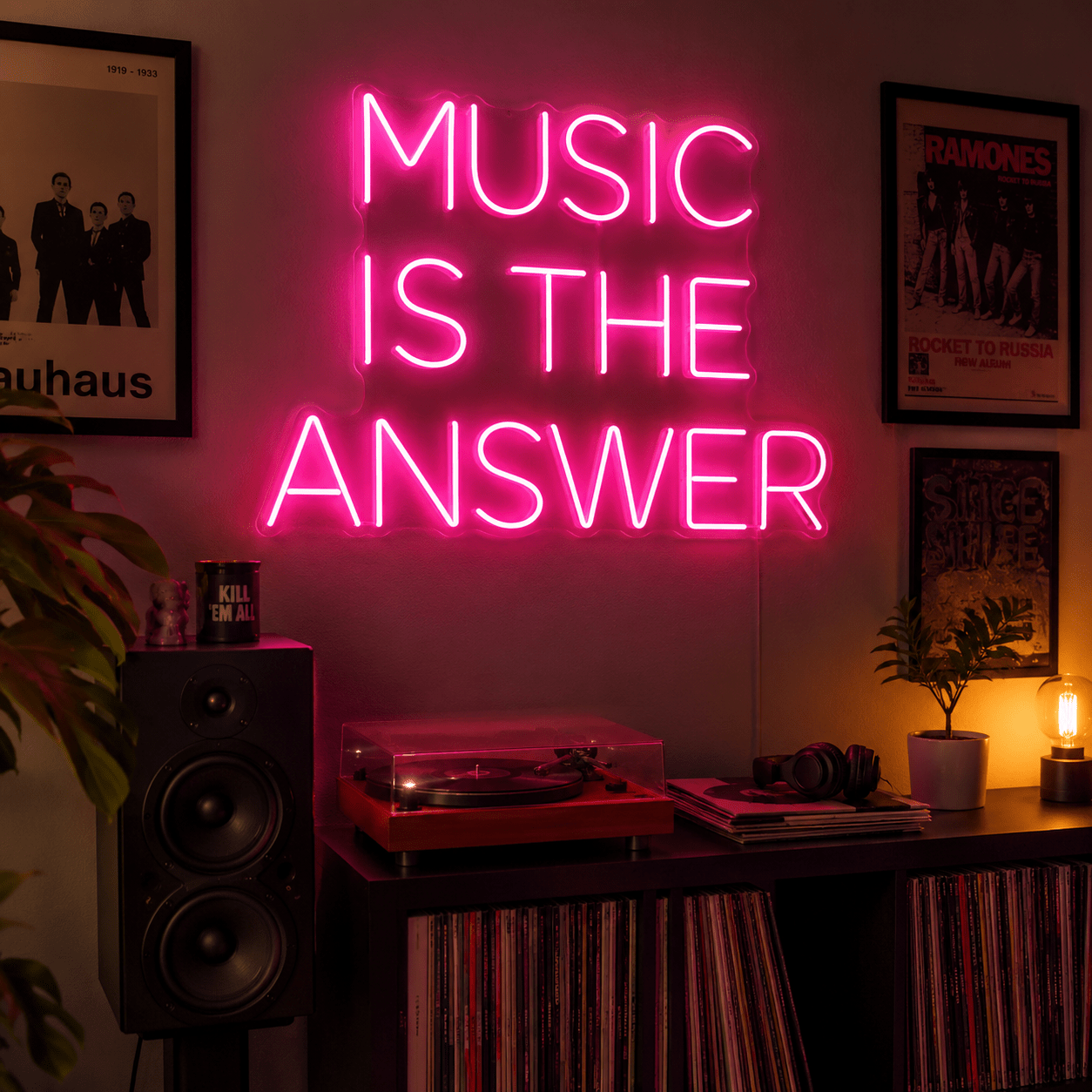 Music Is The Answer Wall Decor LED Neon Sign - Shineneon